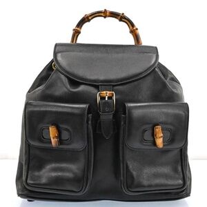 Authentic Gucci Bamboo Leather Backpack